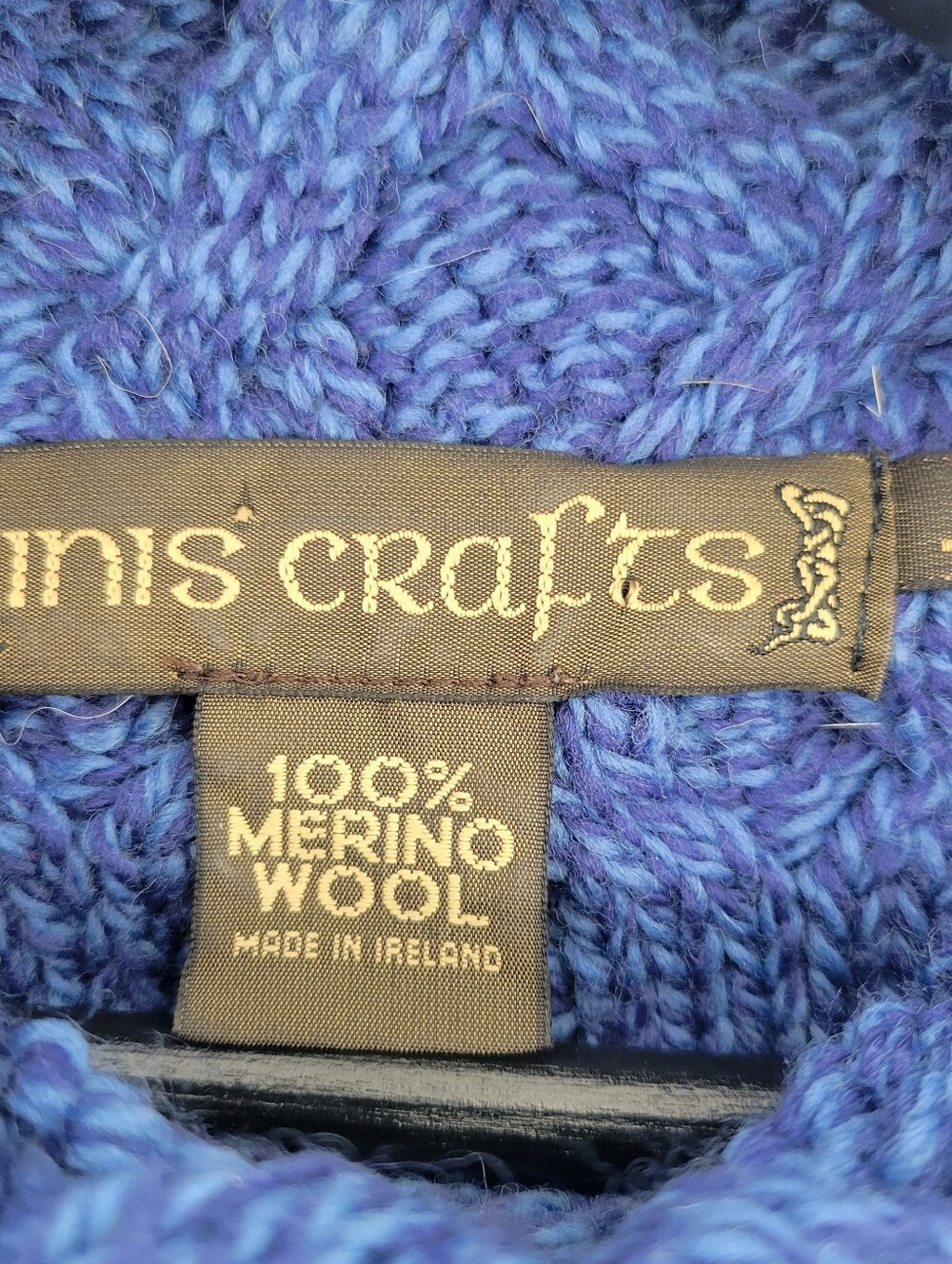 INIS CRAFTS 100% MERINO WOOL CABLE KNIT TURTLENECK SWEATER SZ L MADE IN IRELAND - Picture 3 of 8
